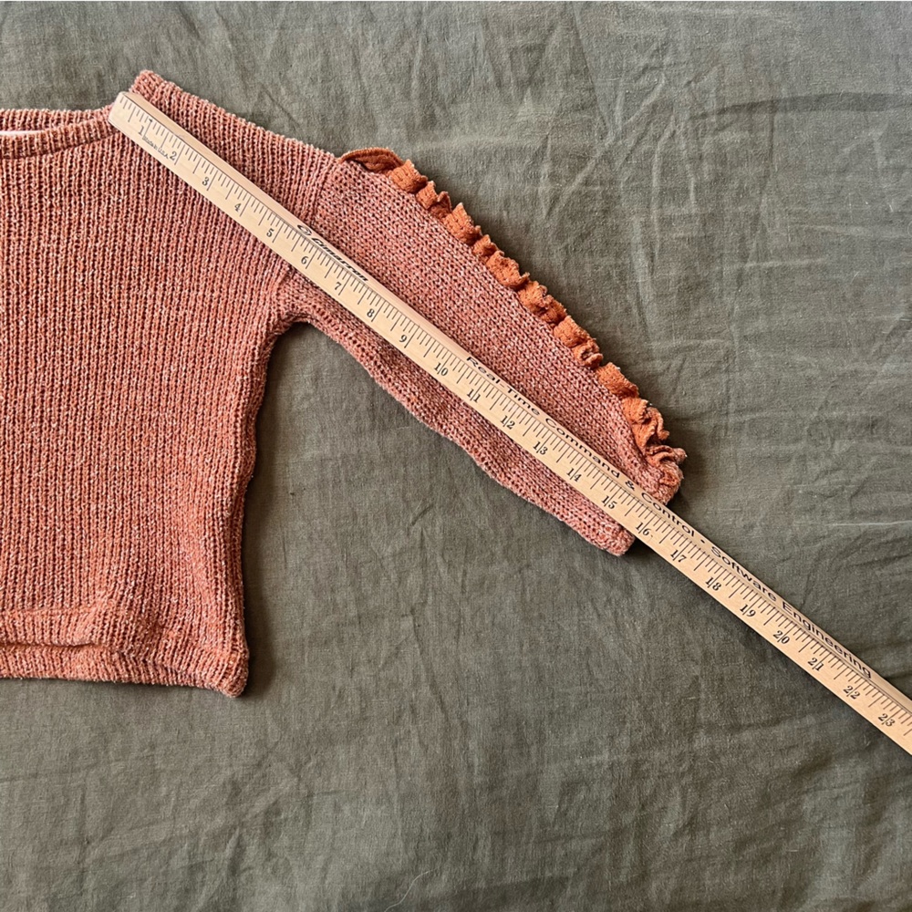 Vignette Ruffle Sleeve Sweater, orange - Picture 5 of 8